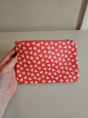 Small Red and Pink Heart IPSY Cosmetic Bag